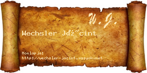 Wechsler Jácint névjegykártya